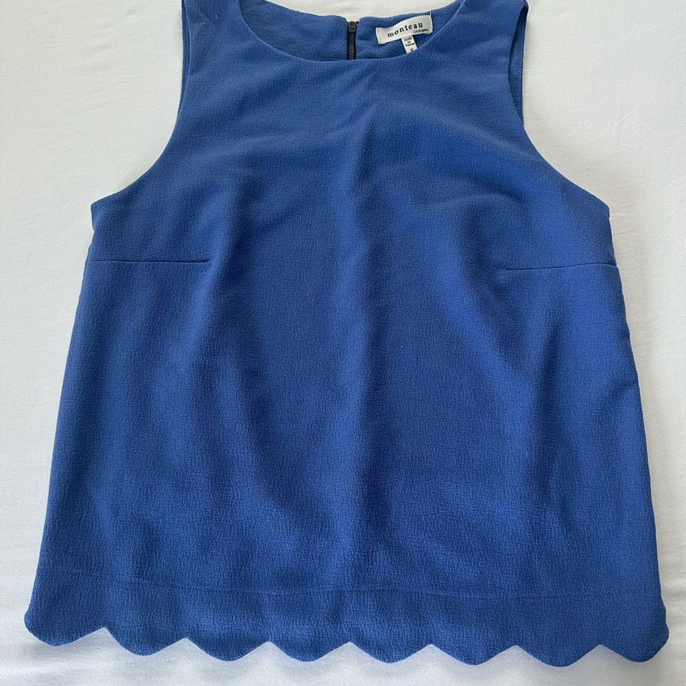 Monteau Textured Shell Top in Blue